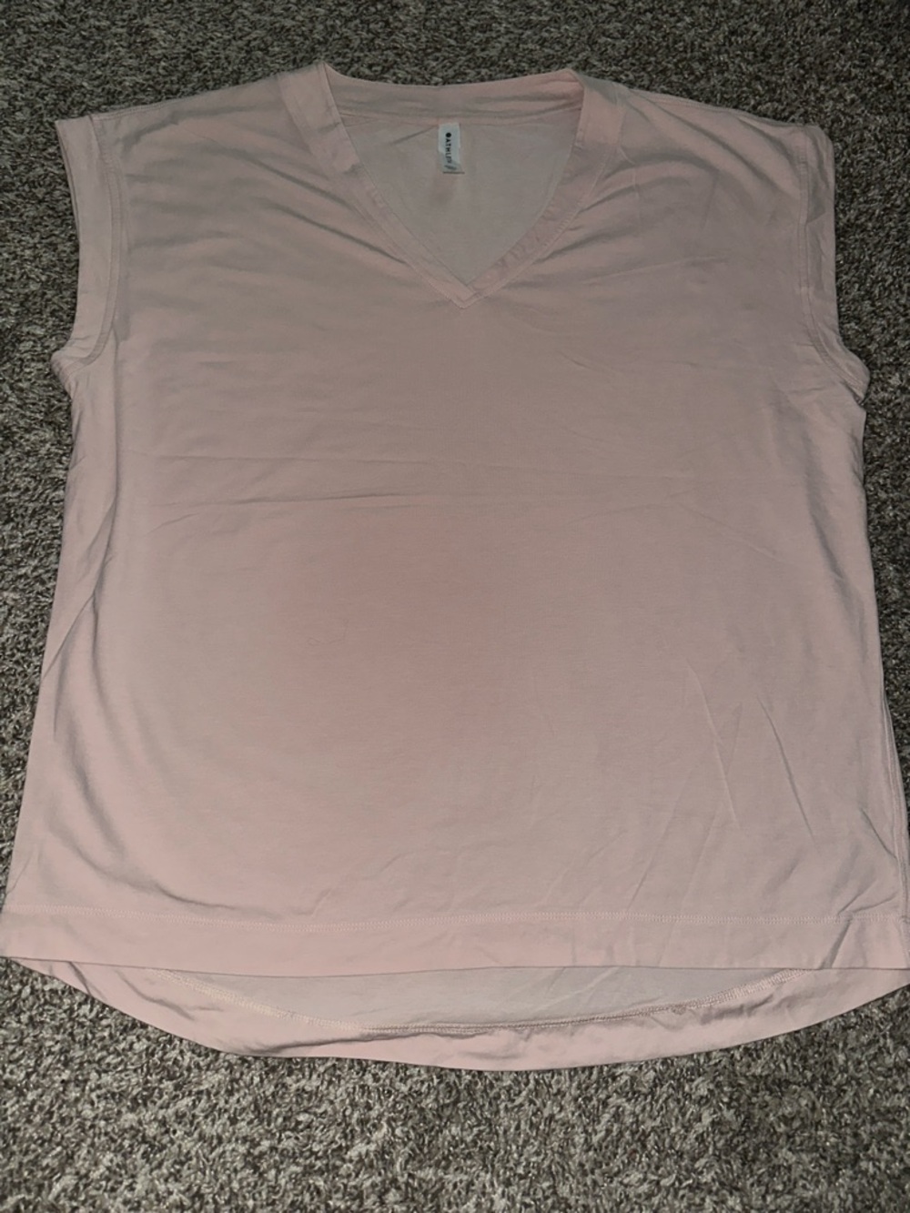 Athleta Pale Pink V-Neck Short Sleeve Tee